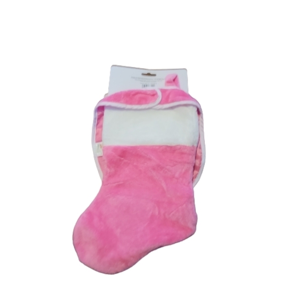 RUDOLPH  Baby's 1st Christmas baby set new hat bib stocking pink - Picture 2 of 6